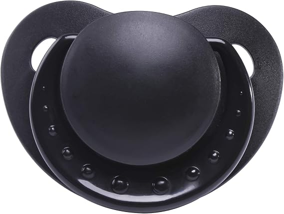 LittleForBig Silicone Heart Dotted Adult Pacifier, Black