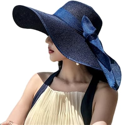 Large Women Summer Wide Big Brim Sun Hat Floppy Foldable Straw Beach Hats Sun Protect Outdoor