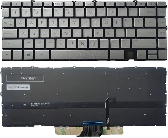 Laptop Replacement Keyboard Compatible for HP Envy X360 13-AY 13-AY0055AU TPN-C147 US Layout Backlit (Silver)