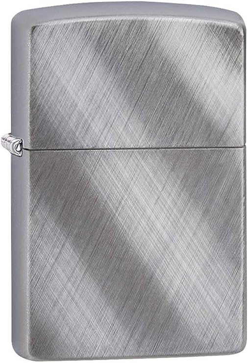 Zippo Diagonal Weave Brushed Chrome Pocket Lighter