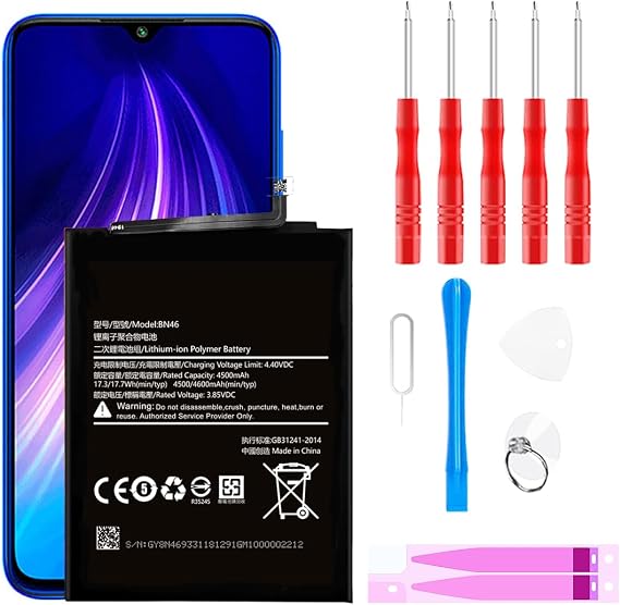 BN46 Battery,Higher Capacity Replacement Battery for Xiaomi Redmi Note 8 with Repair Tool Kit