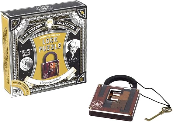 The Einstein Collection Lock Puzzle - Tricky Padlock Brain Game - Professor Puzzle 3D Brain Teaser Puzzles