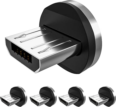 Terasako Magnetic Connector Tips Head for Micro USB Android Devices 5 Pack