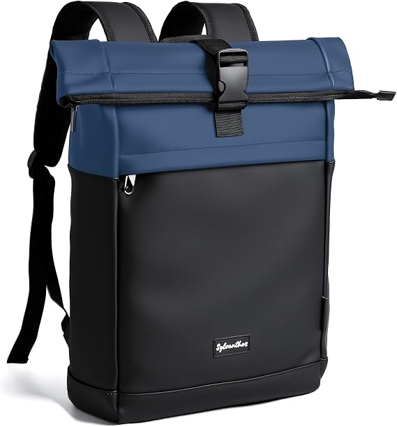 Waterproof Rolltop Laptop Backpack, Blue