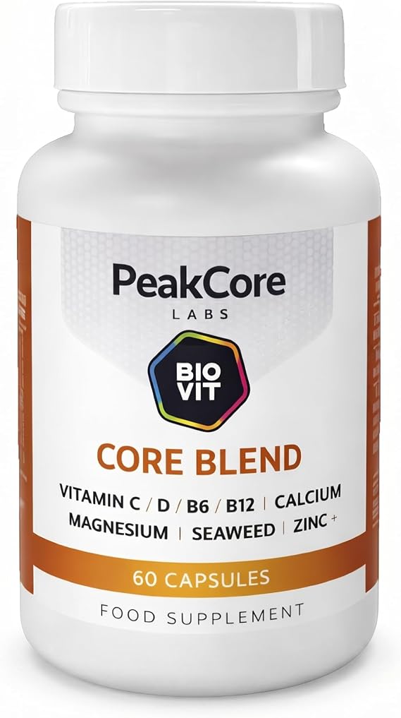 Daily Energy & Nutrient Support – Calcium, Magnesium, Zinc, Iodine & Vitamin D with Plant-Based Extracts – BioVit 100% Natural Source Blend – 60 Capsules