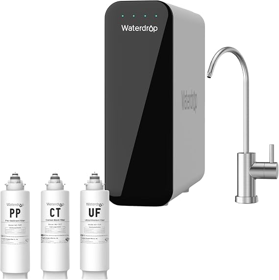 Waterdrop TSU and TSPP TSUF TSCT Under Sink Sediment Water Filter, 3-Stage Ultra-Filtration Under Sink Water Filter System, Bundle