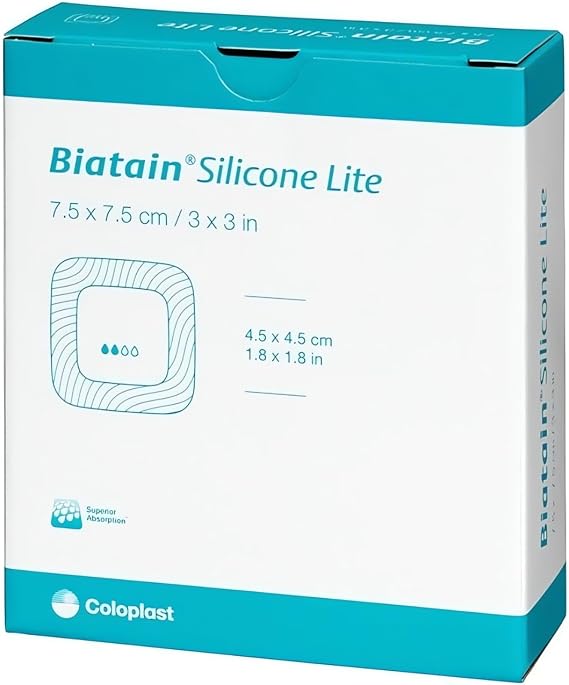 Biatain Silicone Lite Square Foam Dressing, 7.5 x 7.5 cm