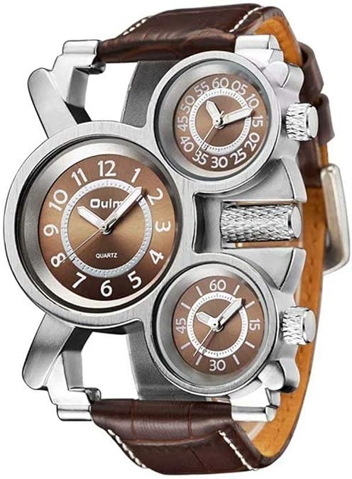 Oulm 1167 Mens Top Brand Multi-Function 3-Movt Quartz Steel Wrist Watch