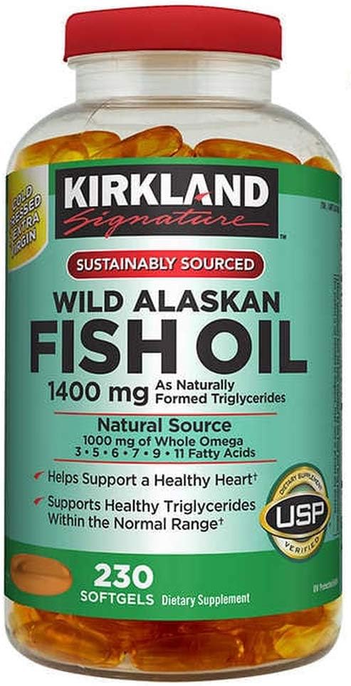 Kirkland Signature Wild Alaskan Fish Oil 1400 mg, 230 Softgels