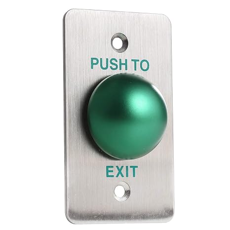 UHPPOTE Momentary Toggle Push to Exit Button Switch NO/COM/NC Contact | Stainless Steel Panel for Door Access Control System
