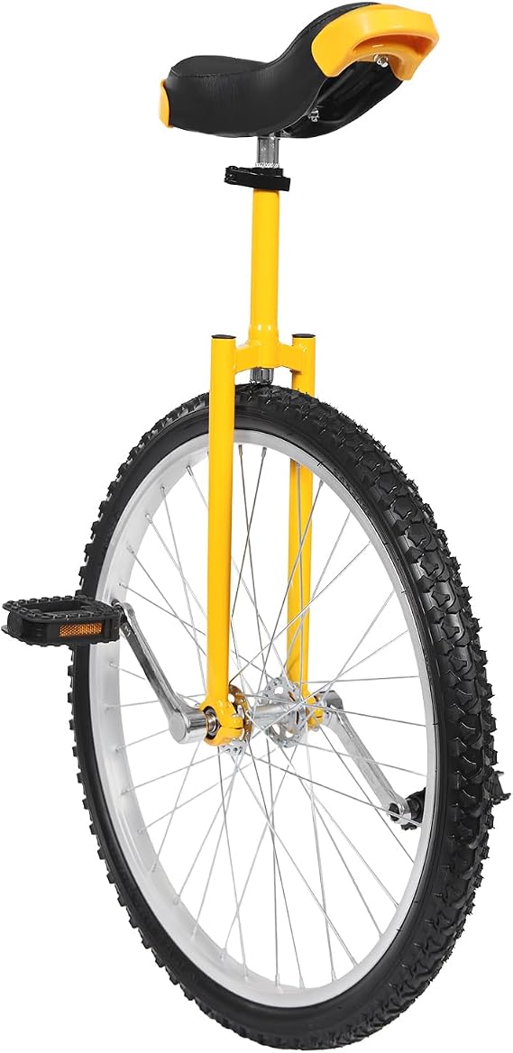 Outdoor Wheel Unicycle, Training Balance Bike with Pedals 24 Inch One Wheel Bike Adjustable Height Exercise Bicycle for 7-60 Years Old, Unicycle Fitness Bicycle for Adults Kids