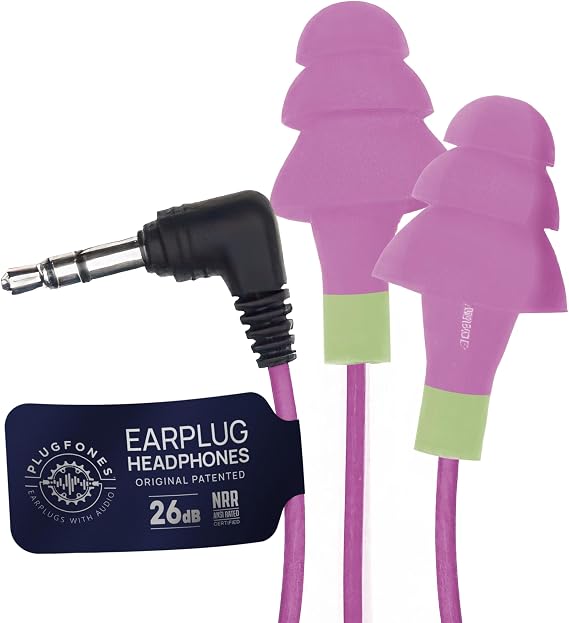 Plugfones Basic Wired Earplug Headphones, OSHA Compliant Foam Work Earbuds
