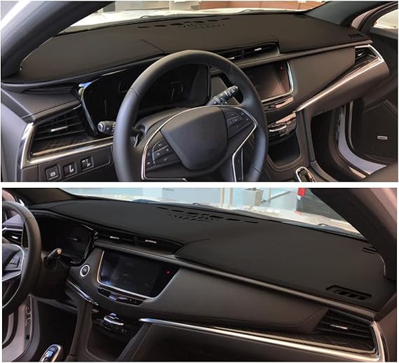 Black Leather Style Car Dash Mat Dashboard Cover Dash mat Interior Pad Compatible for Cadillac XT5 2016-2024 Doesn't Have up HUD