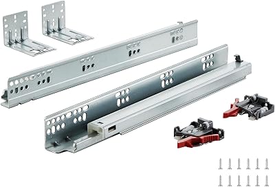VEVOR 6 Pairs 15 Inch of 15 18 21 Inch Soft Close Bottom Mount Drawer Slides, Heavy Duty Ball Bearing Full Extension Steel Track, Noiseless Guide Glides Cabinet Kitchen Runners with Locking, 100 Lbs