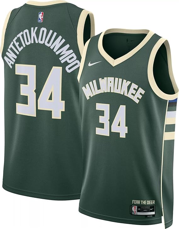 Giannis Antetokounmpo Milwaukee Bucks NBA Kids Youth 8-20 Green Icon Edition Swingman Jersey