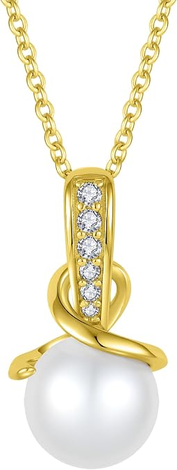 STARCHENIE 925 Sterling Silver Pearl Pendant Necklace for Women