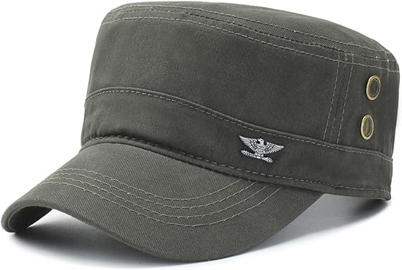 Men's Military Flat Top Hat Adjustable Sports Outdoor Casual Sunhat Baseball Cap