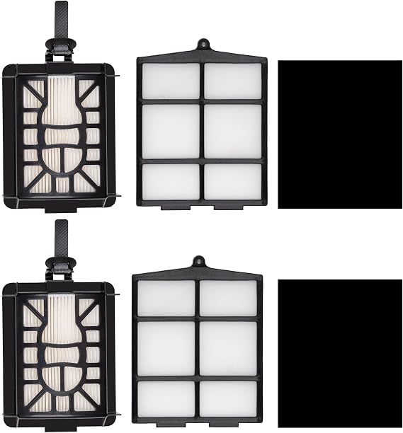 (6 Pack) HEPA Filters for Shark RV2820YE, AV2800ZE, AV2810YS, AI AV2501AE AV2501S RV2502AE RV2520AOUS AV2510AOUS AV2511AE RV2610WD RV2610WA, 2 Pre filters, 2 Back filters and 2 Sponge filters