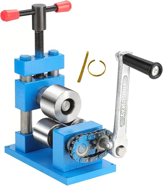Metal Ring Bender Ring Spoon Bending Bender Shaping Blanks Machine Tool for Spoon Rings,Metal Bender,Hand Crank Bending Machine for Ring Bracelet, Manual Rolling Mill Machine Jewelry Tools