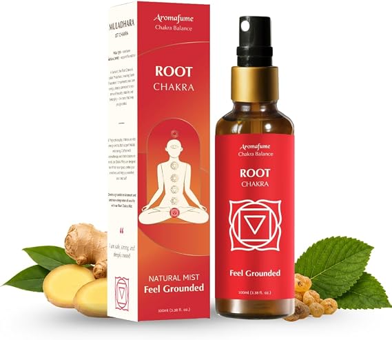 Frankincense & Patchouli Chakra Air Freshener Spray 100ml by Aromafume | Aromatherapy Spray for Root Chakra Balance | Essential Oil Spray for Meditation, Yoga, Reiki