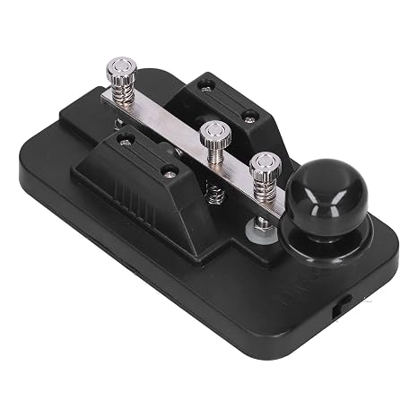 gernie Morse Code Key Manual CW Key with Buzzer and Voice Prompts Black ABS + Iron
