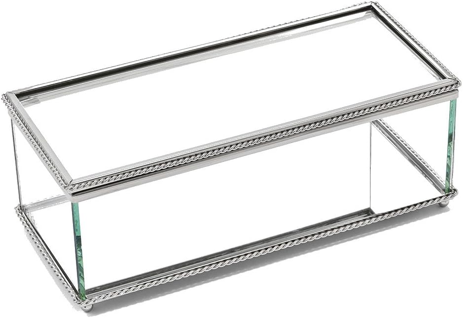 1home Rectangular Hinged Box, Glass 8"