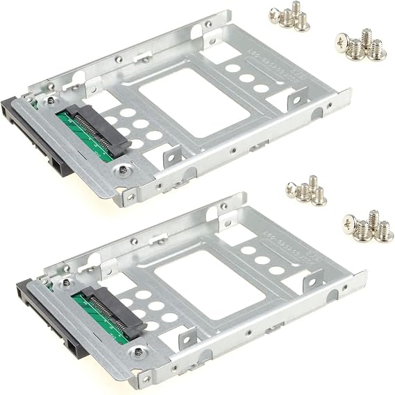 2.5" SSD to 3.5" SATA HDD Adapter Caddy Tray Hot Swap Plug, Pack of 2