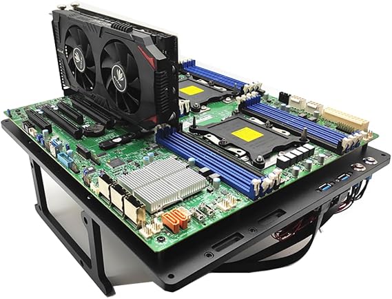 Open Air EATX PC Frame HTPC Water Cooling Test Bench Aluminum Case Bare Overclocking DIY Computer Support Dual Server Graphics Card Black