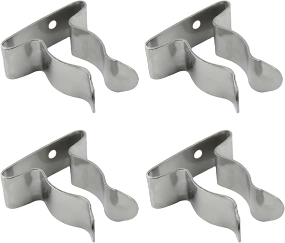 4 Pack Stainless Steel Boat Hook Holders, 304 Marine Spring Clamp Clips, Heavy Duty Bracket for Boat Pole Oar Paddle Fishing Rod, Ideal for Dock Yacht Deck Organization