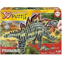 Educa 3D - Stegosaurus Dinosaur - 89 Easy Fit-Together Pieces - Ages 6+ 19384