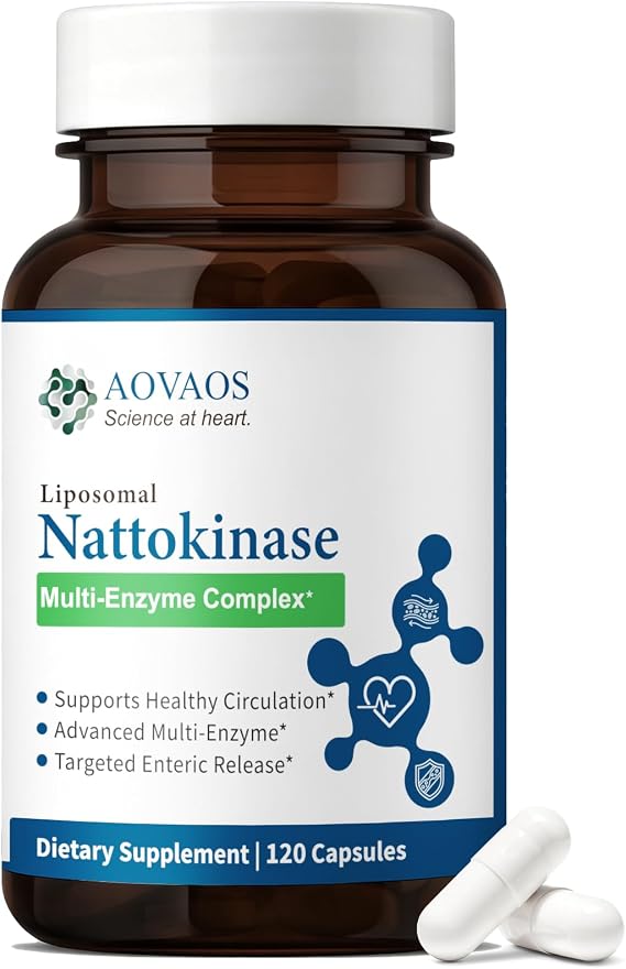 Nattokinase Supplement 10,800 FU, Supports Healthy Circulation 120 Capsules | Enzymes Complex for Cardiovascular & Circulatory Health Support, Naturally Fermented Enzyme Formula, Delayed Release Capsules