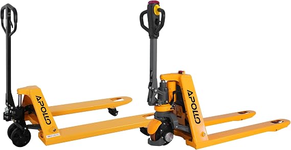 APOLLOLIFT Electric Power Lithium Battery Pallet Jack Truck 3300lb Cap. 48" x27" and Hand Pallet Jack Truck 5500lbs Capacity 48" x27" Fork Size