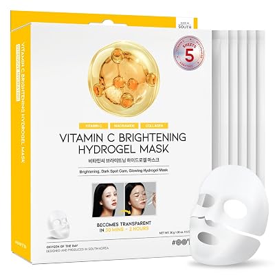 #OOTD Vitamin C Collagen Glutathione Hydrating & Firming Hydrogel Sheet Mask - Radiant Glow Gel Mask and Dull Skin 5pcs