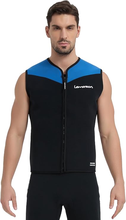 Lemorecn Wetsuit Top Men Women, 3mm Sleeveless Neoprene Wet Suit Jacket