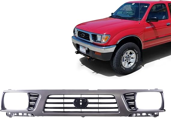 Front Grille Grill Fits Toyota Tacoma Black Gray | Front grille for Toyota Tacoma 1995 1996 1997 Pickup Truck, Verify Vehicle Fitment Before Purchase