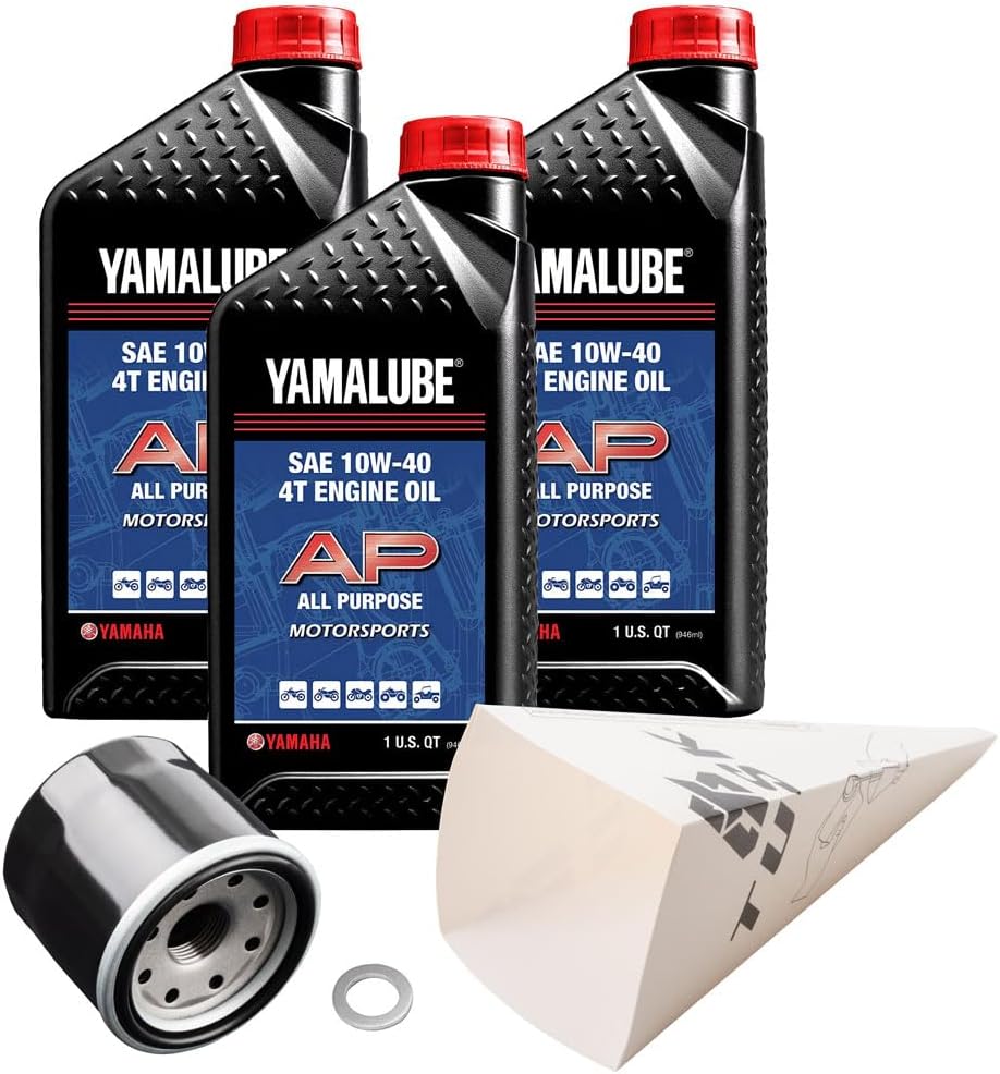 Tusk 4-Stroke Oil Change Kit Yamalube All Purpose 10W-40 for Yamaha Grizzly 550 4x4 2009-2014