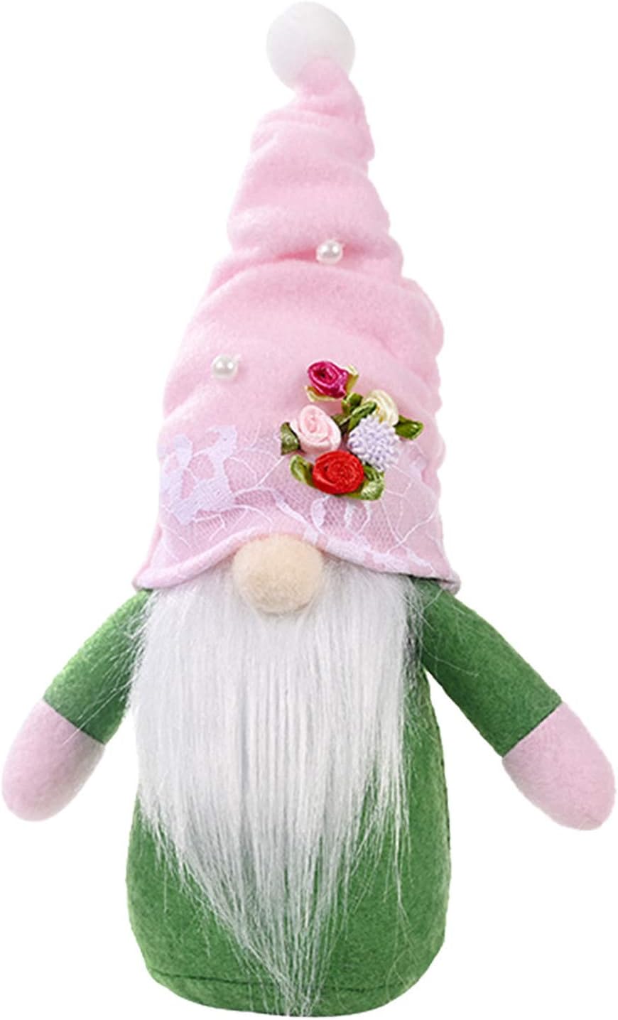 Naladoo Home Day Decoration Gnome Dwarf 3PCS Mother's Gnomes Spring Flowers Gift Plush Toy Figment Plush Blue, Green, Yellow, One Size
