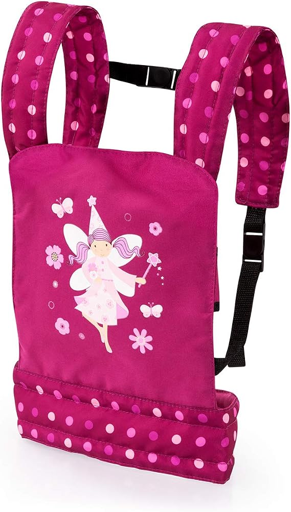 Baby doll carrier, front and back sling with adjustable straps, bordeaux