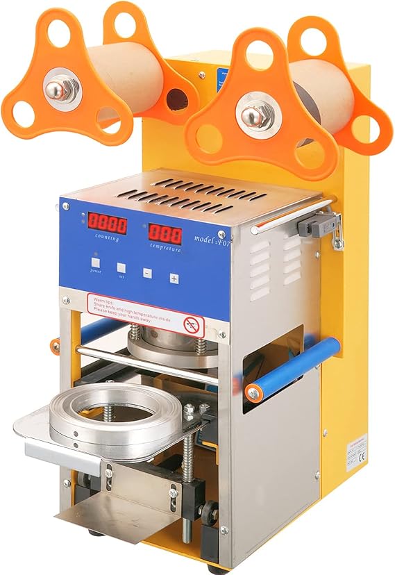 Automatic Bubble Tea Cup Sealing Machine 110V 400-600Cups/H Fruit Juice Plastic Drink Cup Sealer