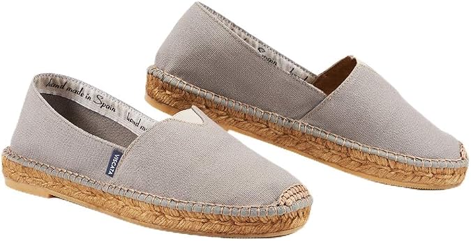 VISCATA Barceloneta Espadrille Canvas Women's Flat Slip On Shoes Handmade in Spain Fashionable Organic Cotton Canvas Lightweight Material with 100% Natural Jute Midsole for All Casual Occasions