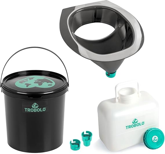 TROBOLO DIY Set – Mit Trenntoiletten Einsatz & Behältern in 3 Größen – Ideal zum Selbstbau einer Trockentrenntoilette