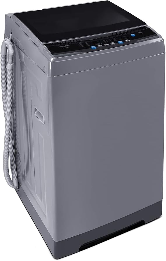 COMFEE 1.6 Cu.ft Portable Washing Machine, 11lbs Capacity Fully Automatic Compact Washer with Wheels, 6 Wash Programs Laundry Drain Pump, Ideal for Apartments, RV, Camping, Magnetic Gray