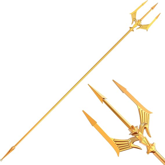 Metal Trident Spear Cosplay Costume 3-Pronged Poseidon Weapon for Adult Women Men Halloween