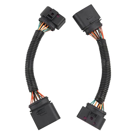 2Pcs Xenon Headlights Wiring Harness 14 Pins Connector Plug Adapter | Compatible with VW Audi Skoda Seat Replace 1J0 973 737 1J0 973 837 1J0973737 1J0973837