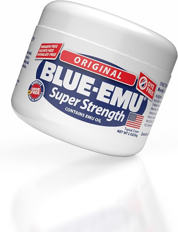 BLUE-EMU Original Super Strength Cream, Dye Free, Soothing Muscle & Joint Support, 2 Oz