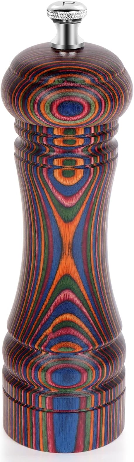MYRAINBOW Pepper Mill Grinder- Adjustable Wooden Grinders, Pakkawood Pepper Mill, Refillable Pepper Shakers with Adjustable Coarseness, 7 Inch for Kitchen