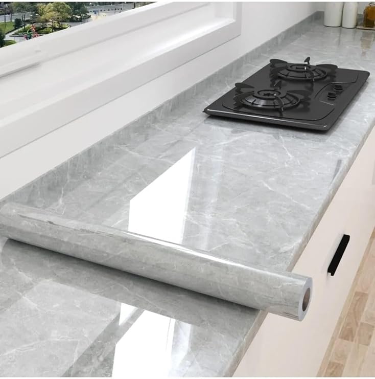 Doori Mermer Desenli Mutfak Tezgah Üstü Fayans Kaplama Yapışkanlı Folyo 5 Metre