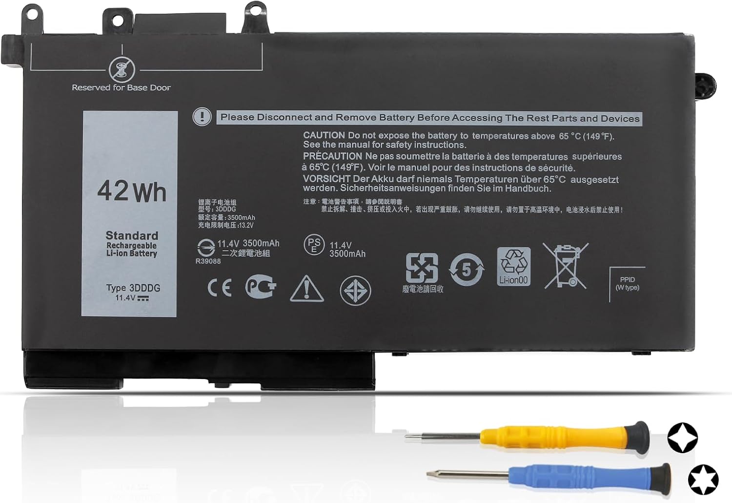 3DDDG Laptop Battery for Dell Latitude 5280 5288 5290 5480 5488 5490 5491 5495 5580 5590 E5280 E5290 E5480 E5580 E5490 E5490 E5