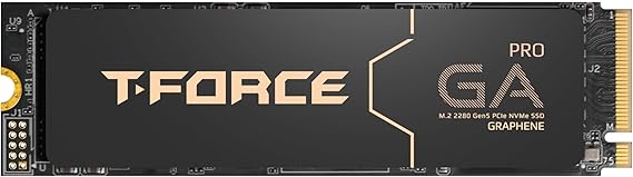 TEAMGROUP T-Force GA PRO 2TB SSD Patented Graphene Heatsink DRAM SLC Cache 3D TLC NAND NVMe InnoGrit PCIe Gen5x4 M.2 2280 Internal SSD Read/Write 10,000/8,500 MB/s TM8FFJ002T0C129