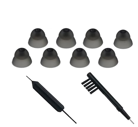 Hearing Aid Ear Domes Cleaning Tools Hearing Aid Close Domes for Resound Sure Fit Style RIC RITE and Open Fit BTE Hearing Amplifier with Brush Cleaner(S Size 8PCS)